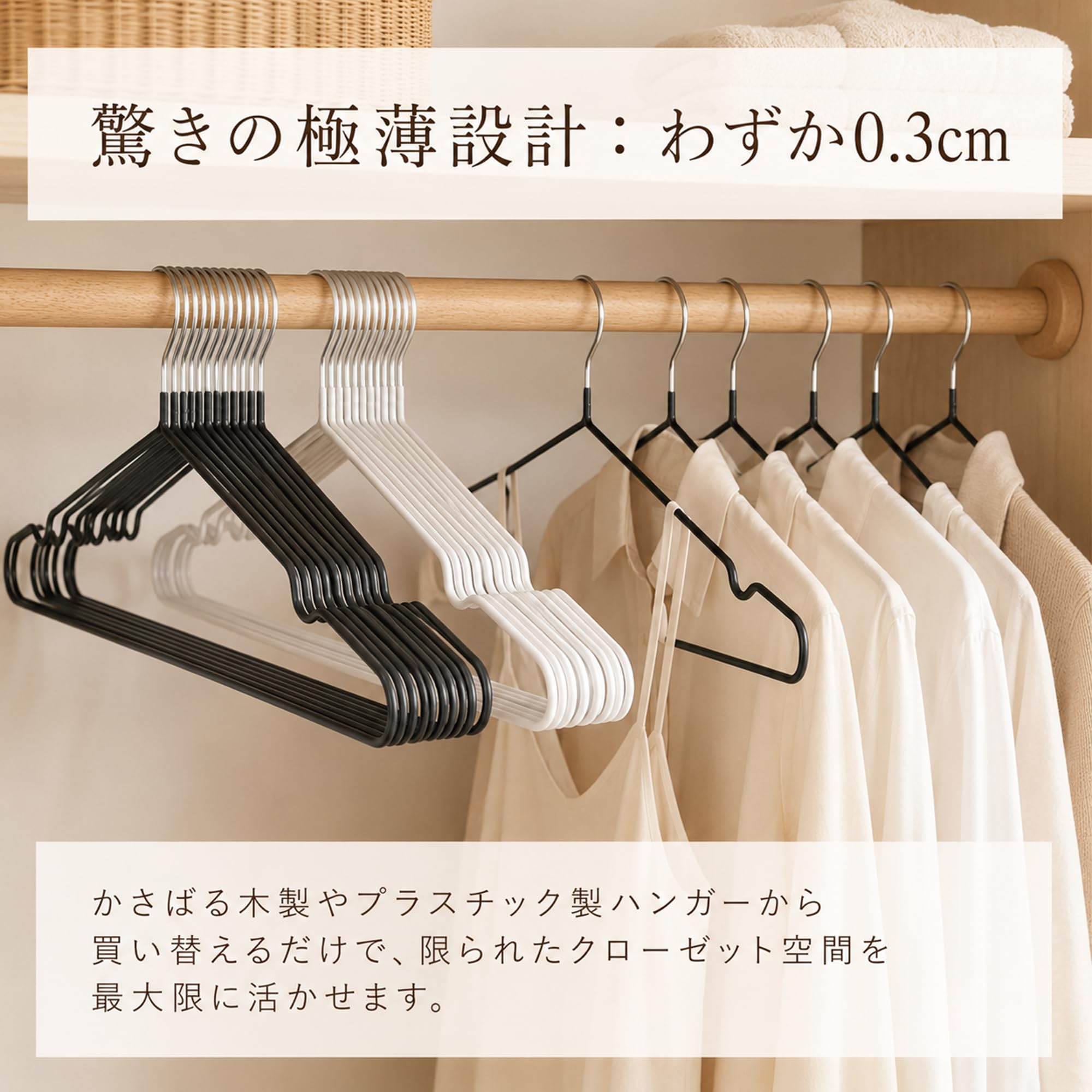 プラスチックハンガー　新品　90本セット　高品質 Amazon.co.jp: TKTOP ハンガー すべらない 【20本】 PVC特殊ラバー加工